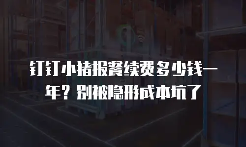 钉钉小猪报餐续费多少钱一年？别被隐形成本坑了