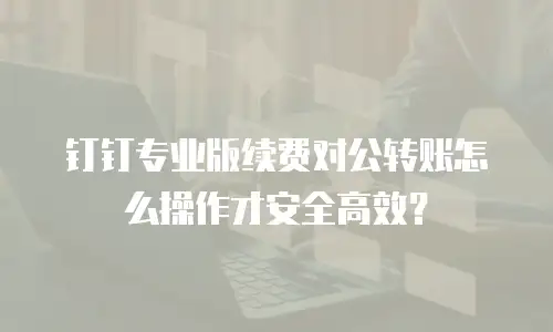 钉钉专业版续费对公转账怎么操作才安全高效？