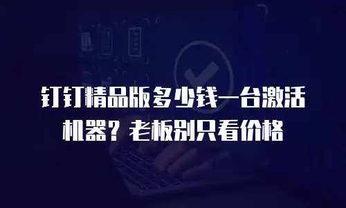 钉钉精品版多少钱一台激活机器？老板别只看价格