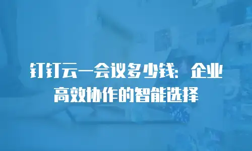 钉钉云一会议多少钱：企业高效协作的智能选择