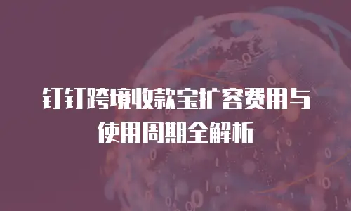 钉钉跨境收款宝扩容费用与使用周期全解析