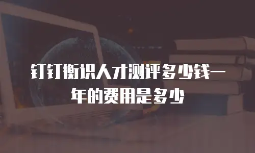 钉钉衡识人才测评多少钱一年的费用是多少