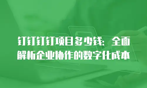 钉钉钉钉项目多少钱：全面解析企业协作的数字化成本