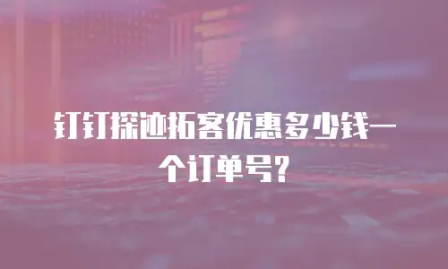 钉钉探迹拓客优惠多少钱一个订单号？