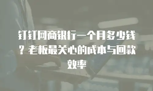 钉钉网商银行一个月多少钱？老板最关心的成本与回款效率