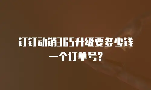 钉钉动销365升级要多少钱一个订单号？