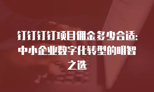 钉钉钉钉项目佣金多少合适：中小企业数字化转型的明智之选