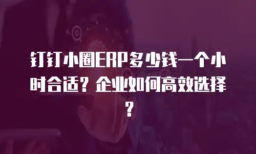 钉钉小圈ERP多少钱一个小时合适？企业如何高效选择？