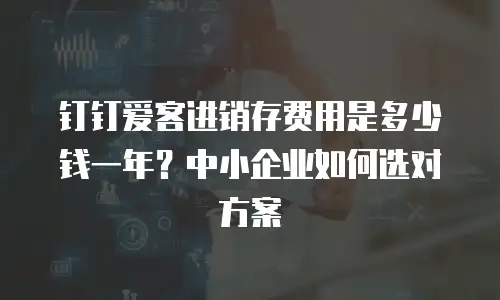 钉钉爱客进销存费用是多少钱一年？中小企业如何选对方案