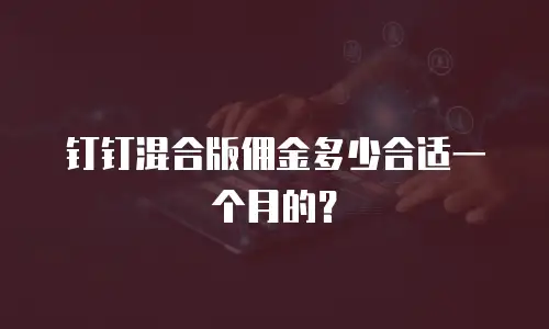 钉钉混合版佣金多少合适一个月的？