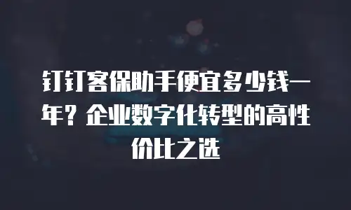 钉钉客保助手便宜多少钱一年？企业数字化转型的高性价比之选