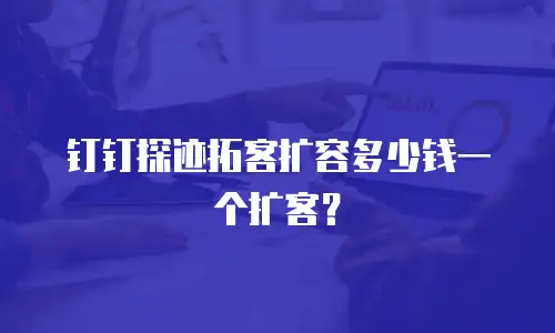 钉钉探迹拓客扩容多少钱一个扩客？