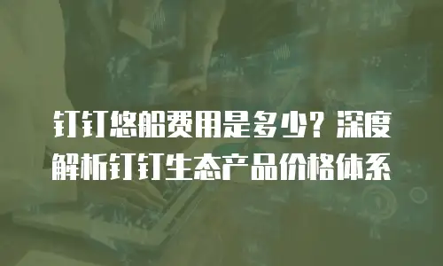 钉钉悠船费用是多少？深度解析钉钉生态产品价格体系