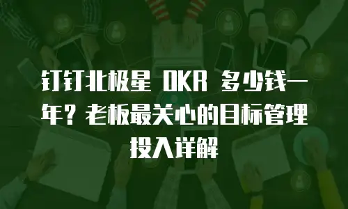钉钉北极星 OKR 多少钱一年？老板最关心的目标管理投入详解