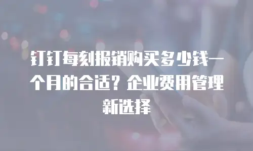 钉钉每刻报销购买多少钱一个月的合适？企业费用管理新选择
