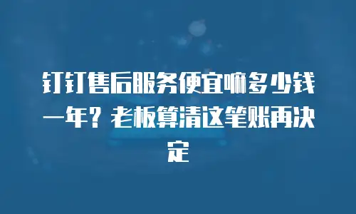 钉钉售后服务便宜嘛多少钱一年？老板算清这笔账再决定
