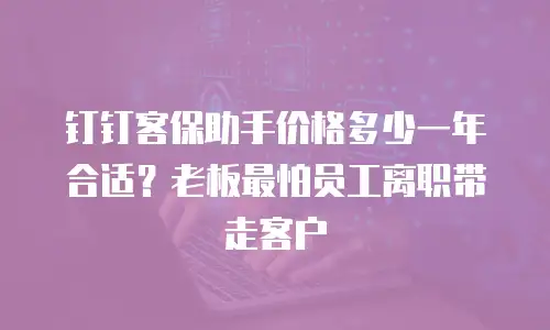 钉钉客保助手价格多少一年合适？老板最怕员工离职带走客户