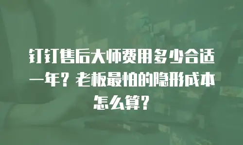 钉钉售后大师费用多少合适一年？老板最怕的隐形成本怎么算？