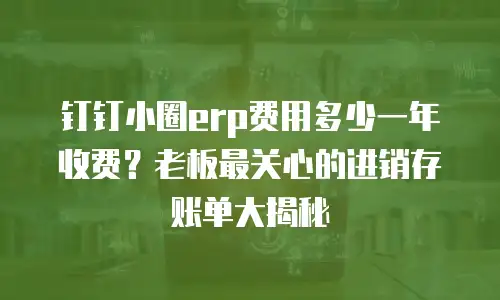 钉钉小圈erp费用多少一年收费？老板最关心的进销存账单大揭秘