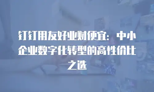 钉钉用友好业财便宜：中小企业数字化转型的高性价比之选