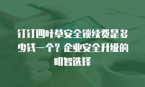 钉钉四叶草安全锁续费是多少钱一个？企业安全升级的明智选择