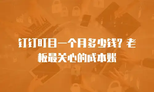 钉钉盯目一个月多少钱？老板最关心的成本账