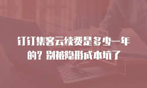 钉钉集客云续费是多少一年的？别被隐形成本坑了
