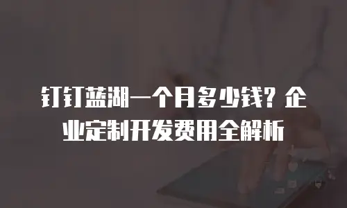 钉钉蓝湖一个月多少钱？企业定制开发费用全解析