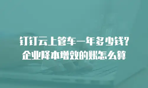 钉钉云上管车一年多少钱？企业降本增效的账怎么算