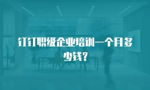 钉钉职级企业培训一个月多少钱？