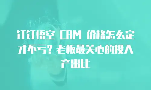 钉钉悟空 CRM 价格怎么定才不亏？老板最关心的投入产出比