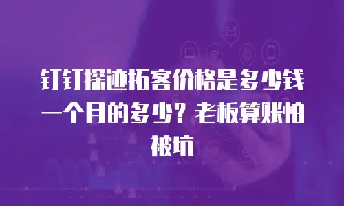 钉钉探迹拓客价格是多少钱一个月的多少？老板算账怕被坑