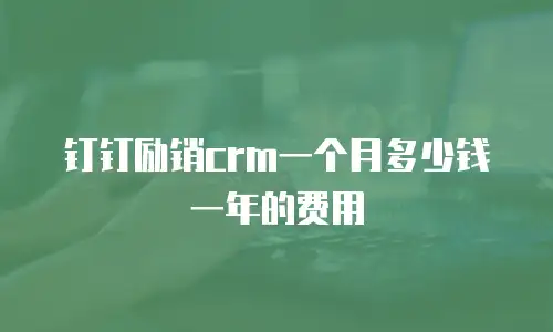 钉钉励销crm一个月多少钱一年的费用