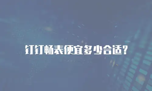 钉钉畅表便宜多少合适？