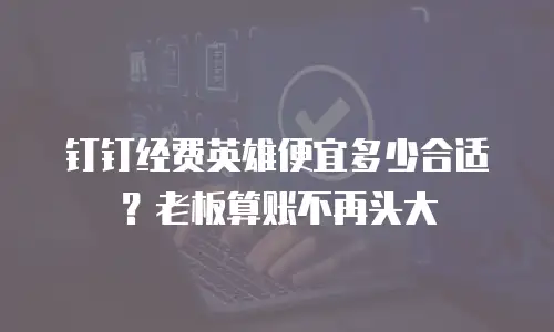 钉钉经费英雄便宜多少合适？老板算账不再头大