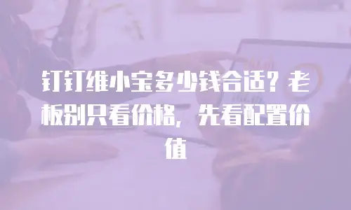 钉钉维小宝多少钱合适？老板别只看价格，先看配置价值