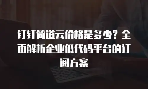钉钉简道云价格是多少？全面解析企业低代码平台的订阅方案