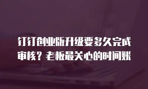 钉钉创业版升级要多久完成审核？老板最关心的时间账
