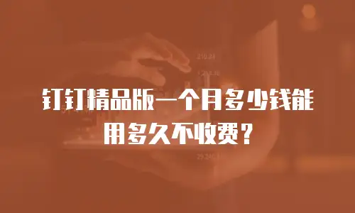 钉钉精品版一个月多少钱能用多久不收费？