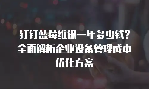 钉钉蓝莓维保一年多少钱？全面解析企业设备管理成本优化方案