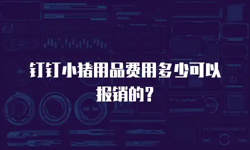 钉钉小猪用品费用多少可以报销的？