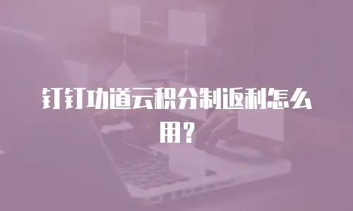 钉钉功道云积分制返利怎么用？