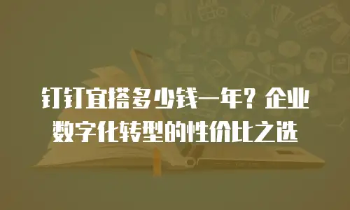 钉钉宜搭多少钱一年？企业数字化转型的性价比之选