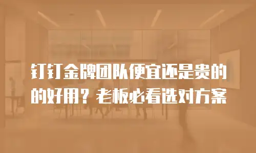 钉钉金牌团队便宜还是贵的的好用？老板必看选对方案