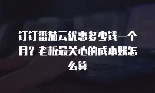 钉钉番茄云优惠多少钱一个月？老板最关心的成本账怎么算