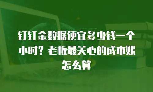 钉钉金数据便宜多少钱一个小时？老板最关心的成本账怎么算