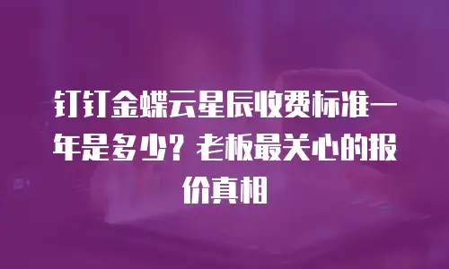 钉钉金蝶云星辰收费标准一年是多少？老板最关心的报价真相