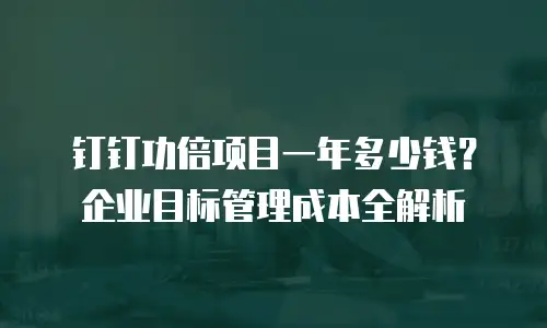 钉钉功倍项目一年多少钱？企业目标管理成本全解析