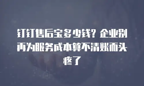 钉钉售后宝多少钱？企业别再为服务成本算不清账而头疼了