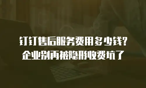 钉钉售后服务费用多少钱？企业别再被隐形收费坑了